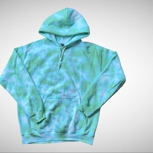 Unisex Unique Green Tie Dye Hoodie Unisex Size Med